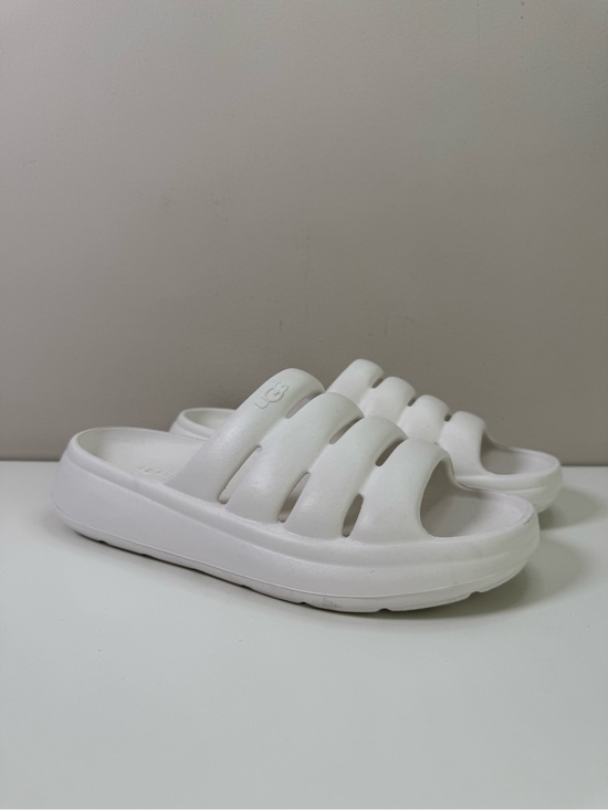 UGG Shoes - UGG Sport Yeah Slide Sandals White Waterproof Slip On Slides Women's Size 8